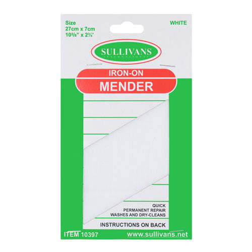 Iron on Menders 27mm x 7mm White