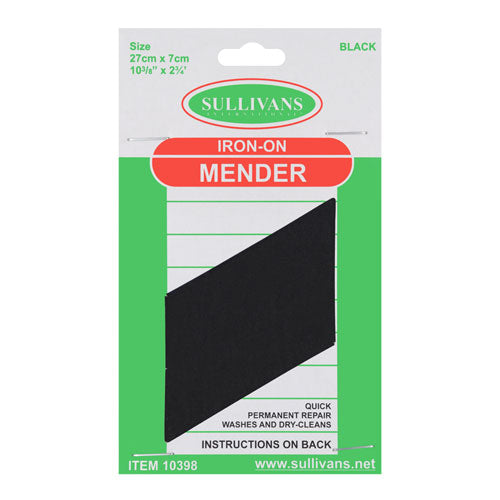 Iron on Menders 27mm x 7mm Black