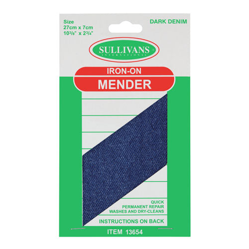 Iron on Menders 27mm x 7mm Dark Denim