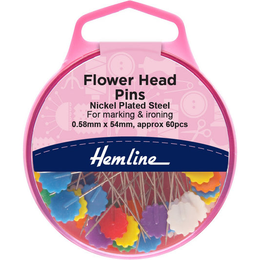 HEMLINE - Flower Head Pins 058mm x 54mm approx. 60pcs