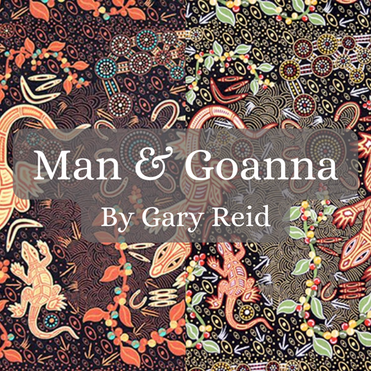 Man and Goanna designed by Gary Reid