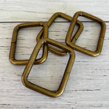 Antique Brass Bag Connector, Rectangle | 25mm (1")