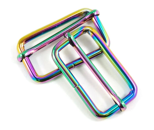 Iridescent Rainbow Bag Connector, Rectangle Slider | 38mm (1.5")