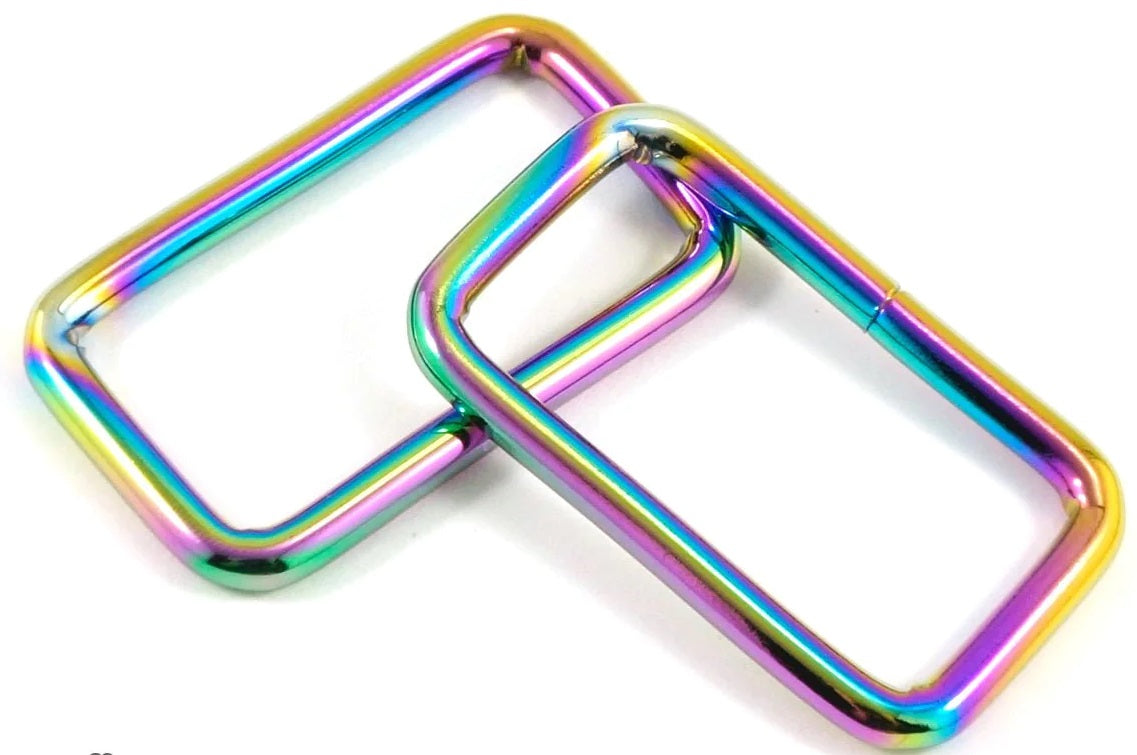Iridescent Rainbow Bag Connector, Rectangle | 38mm (1.5")