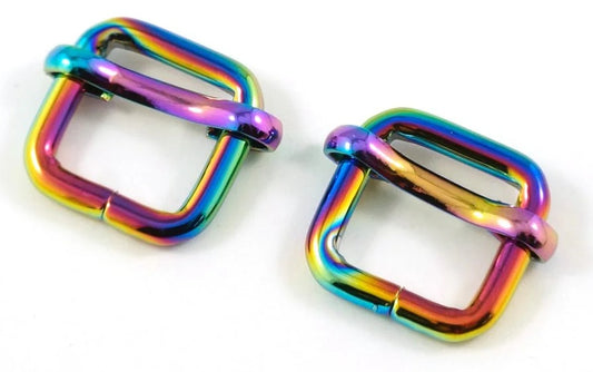 Iridescent Rainbow Bag Connector, Rectangle Slider | 25mm (1")