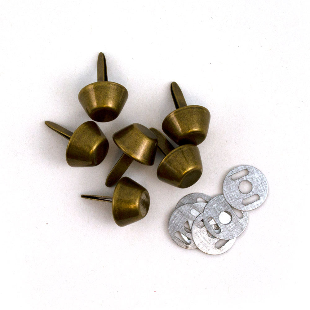 Antique Brass Flat Purse Feet 14mm