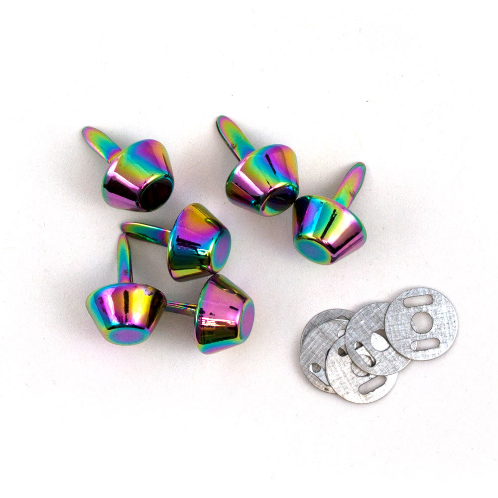 Iridescent Rainbow Flat Purse Feet 14mm