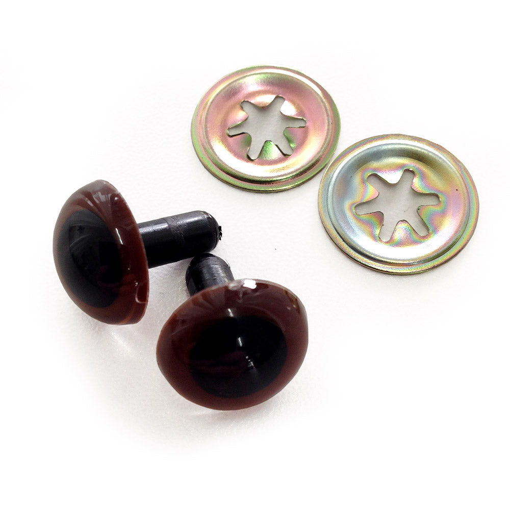 Toy Eyes Crystal - 15mm Dk Brown - 10pce (5pair)