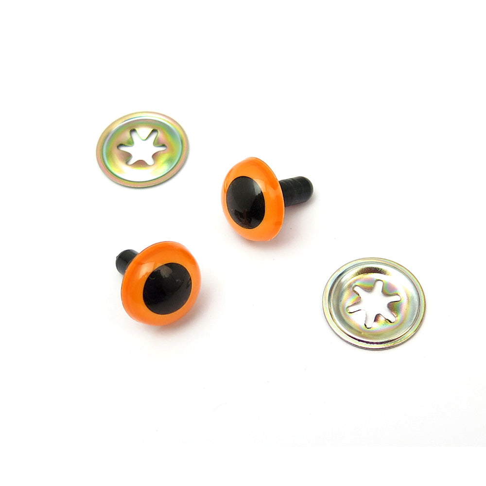Toy Eyes Crystal - 15mm Orange - 10pce (5pair)