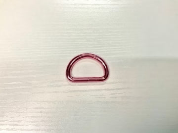 Pink Chrome Bag Connector, D Ring | 25mm (1")