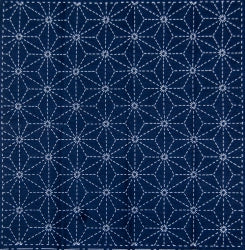 Sashiko Printed Cloth Fabric, Navy or White 31 x31cm | Sashiko