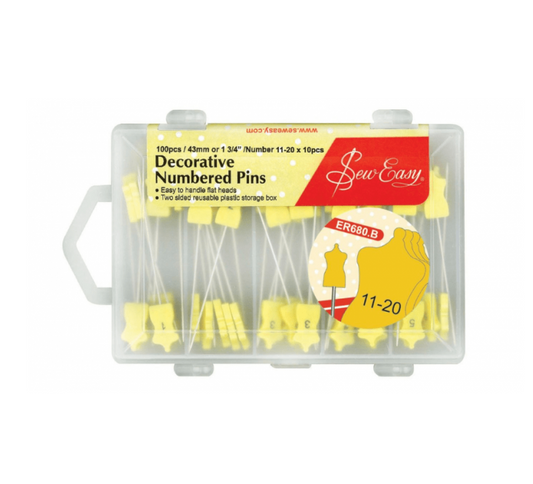 SEW EASY HANGSELL Decorative Numbered Pins 11-20