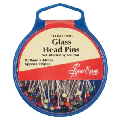 SEW EASY HANGSELL Glass Head Pins 0.65mm x 44mm approx. 110pcs