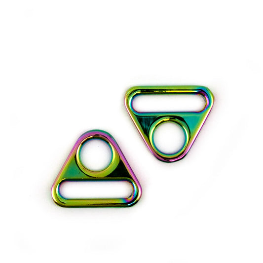 Iridescent Rainbow Triangular Ring 25mm (1") - 2pkt