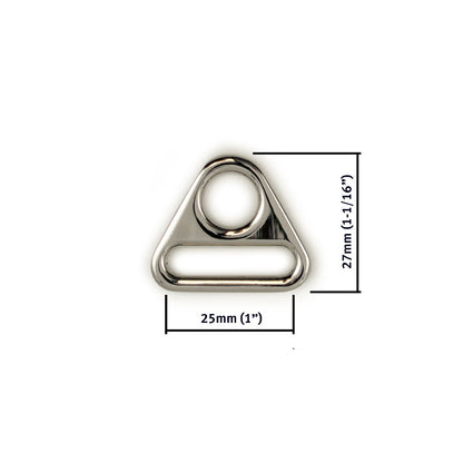 Silver Triangular Ring 25mm (1") - 2pkt