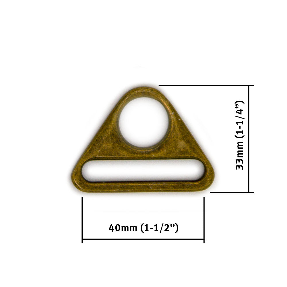 Antique Brass Triangular Ring 40mm (1.5") - 2pkt