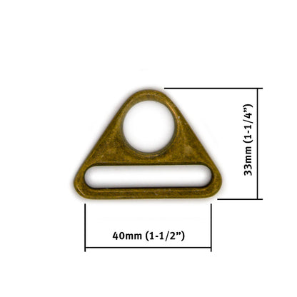 Antique Brass Triangular Ring 40mm (1.5") - 2pkt