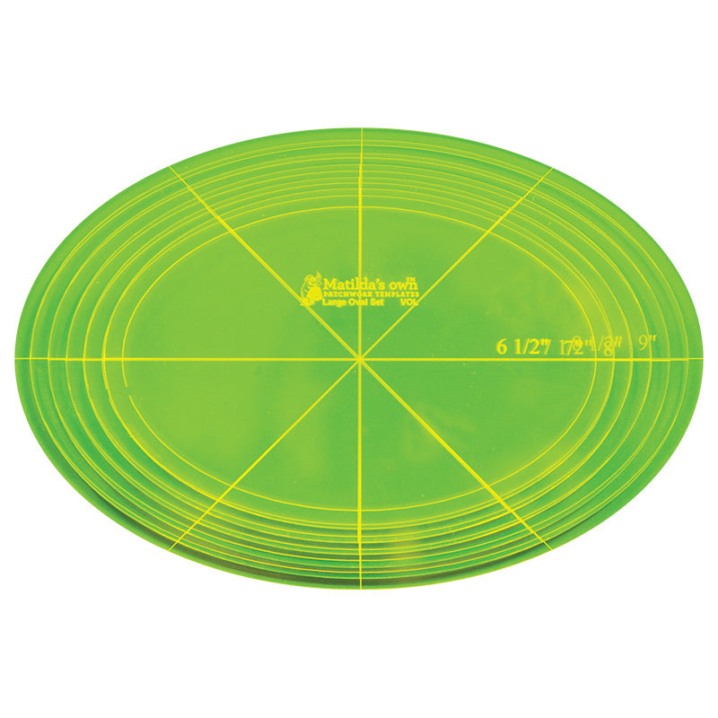 MATILDA'S OWN Patchwork Templates Large Oval Set (6) 6.5" to 9"