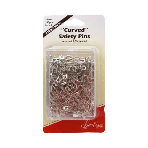 SEW EASY HANGSELL Curved Safety Pins 27mm 100pcs Size 0