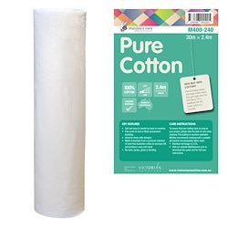 Pure Cotton Wadding - 2.4 metre wide - 100% Cotton