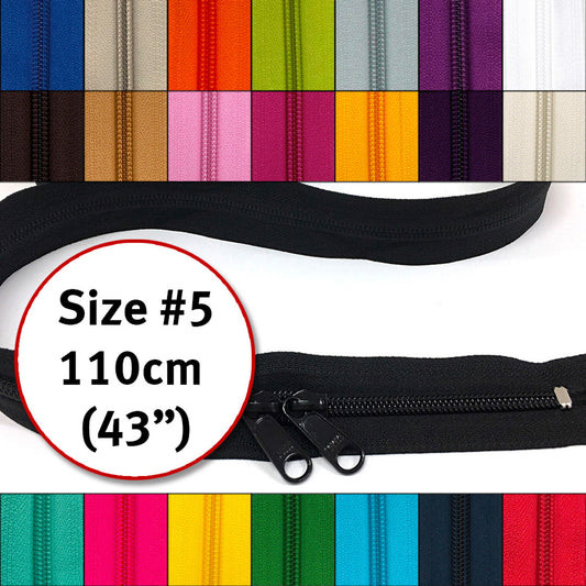 Zipper #5 - Double Slide Handbag - 43" (110cm) | Voodoo Bag Hardware