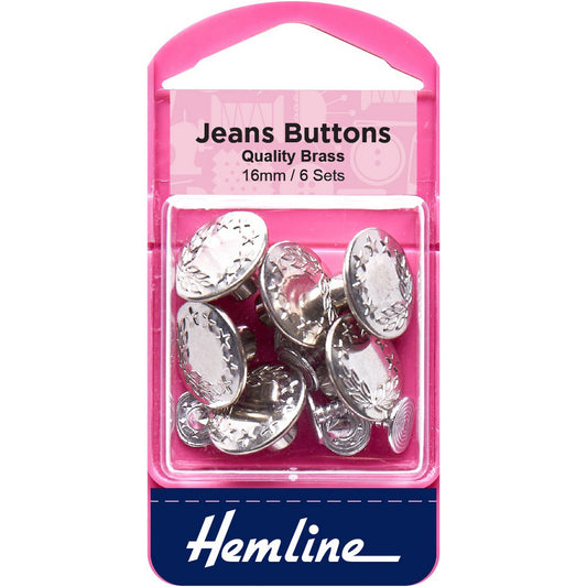 HEMLINE - Brass Jeans Buttons 16mm