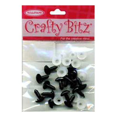 Plastic Noses  - 18mm x 13mm Black -  12pcs