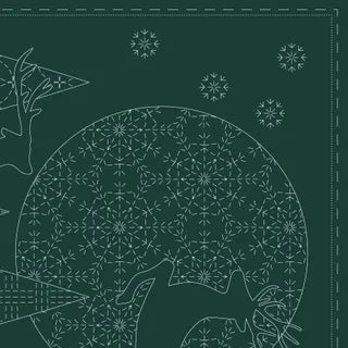 Sashiko Christmas Panels - Green