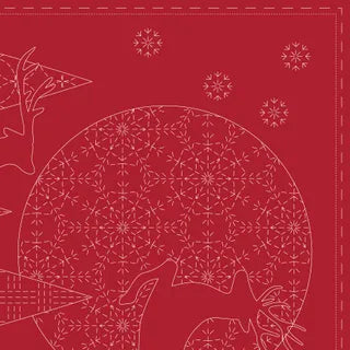 Sashiko Christmas Panels - Red