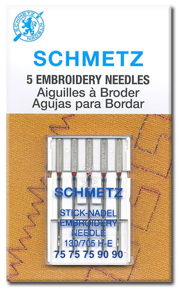 Schmetz - Embroidery - Mix (3 x 75/11 + 2 x 90/14)
