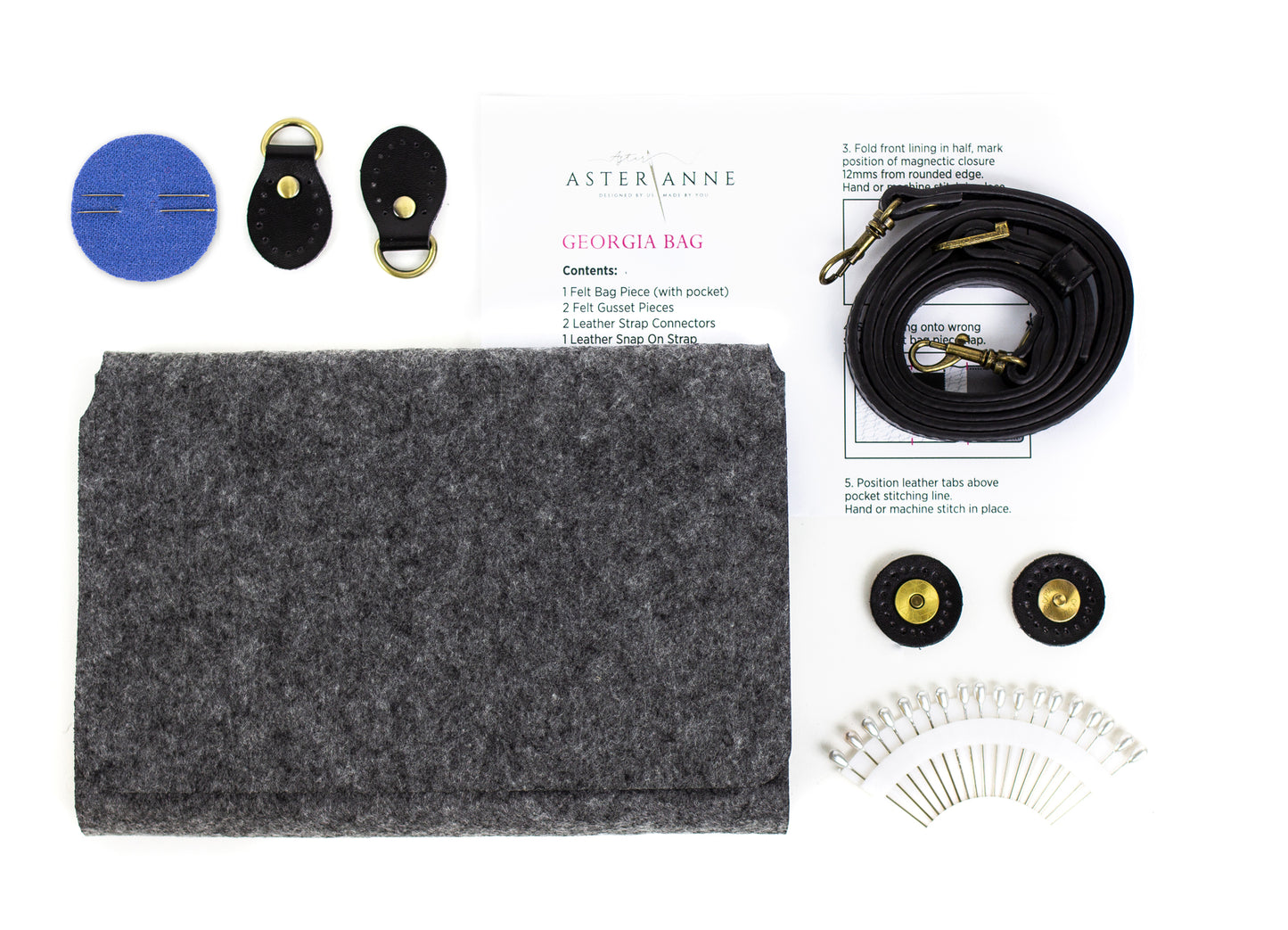 Georgia Clutch Bag - Pre cut felt kit | Aster Anne