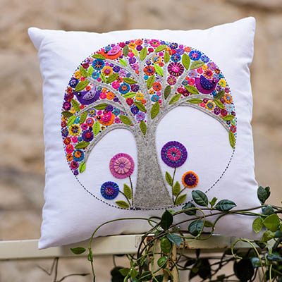 Mini Tree of Life cushion by Wendy Williams