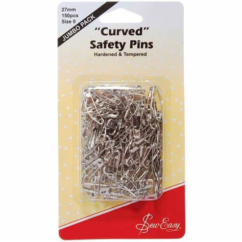 SEW EASY HANGSELL Curved Safety Pins 38mm 150pcs Size 2