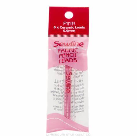 SEWLINE - Fabric Pencil Ceramic Refills (6) Pink 0.9mm