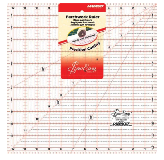 SEW EASY HANGSELL Patchwork Ruler, 12.5" x 12.5"