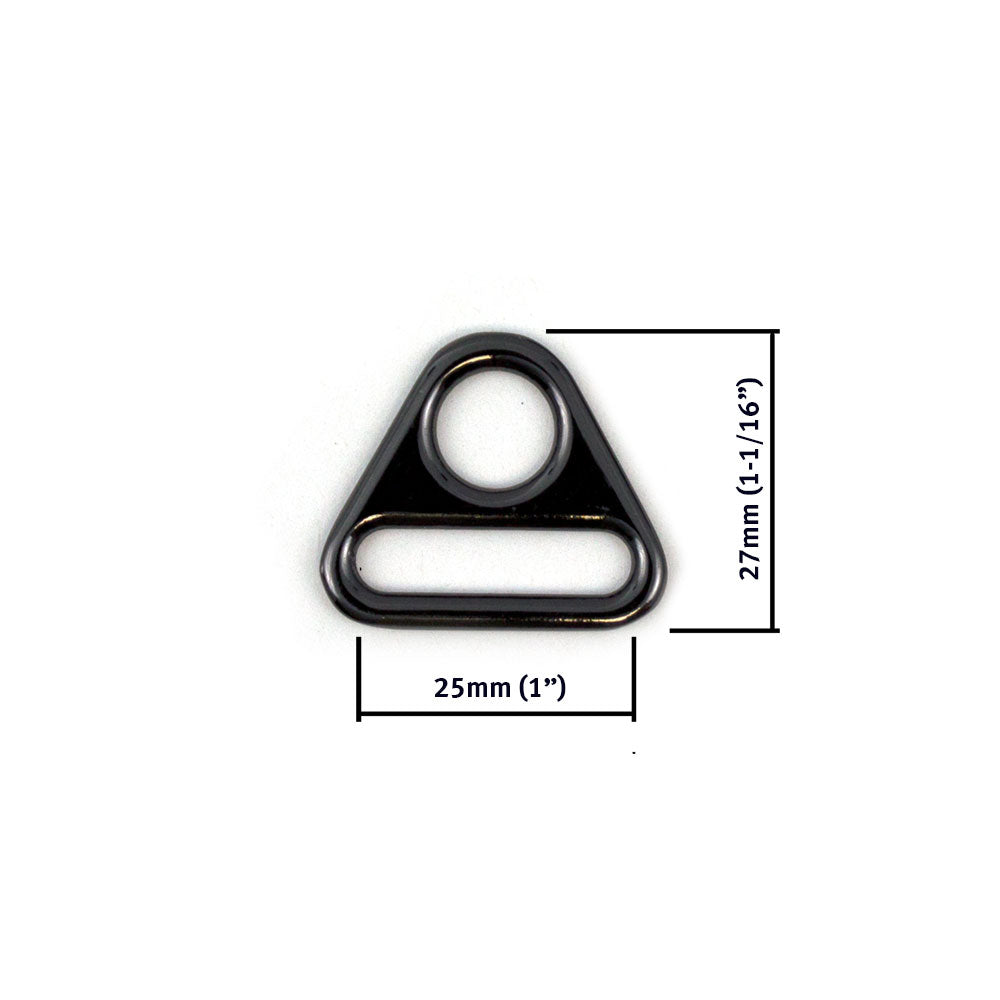 Gunmetal Triangular Ring 25mm (1") - 2pkt