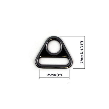 Gunmetal Triangular Ring 25mm (1") - 2pkt