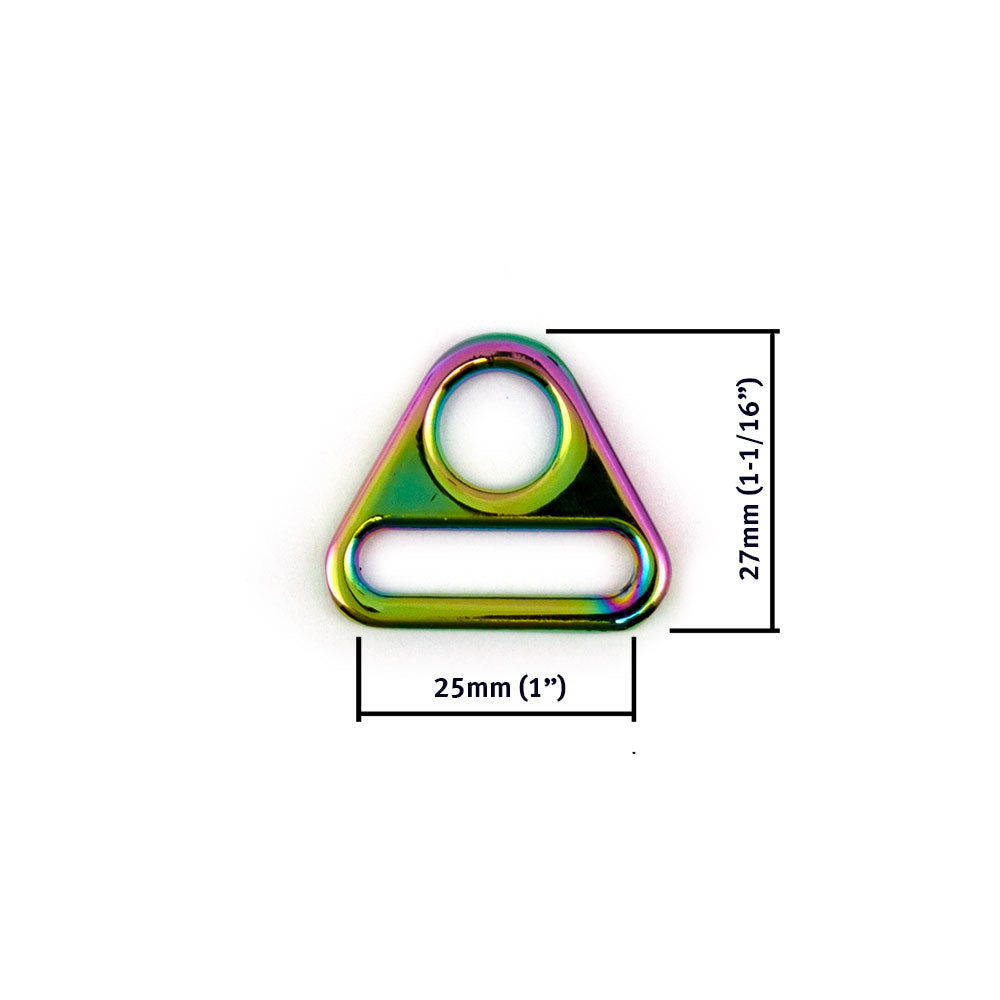 Iridescent Rainbow Triangular Ring 25mm (1") - 2pkt