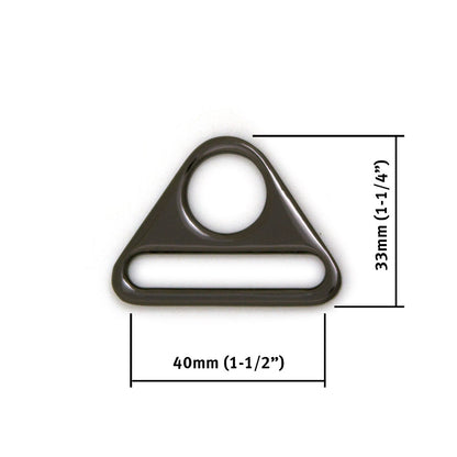 Gunmetal Triangular Ring 40mm (1.5") - 2pkt