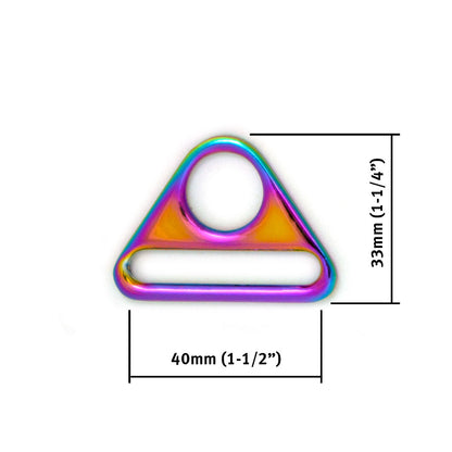 Iridescent Rainbow Triangular Ring 40mm (1.5") - 2pkt