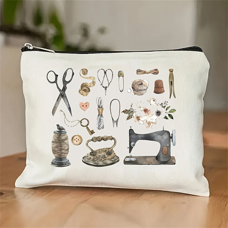 Cotton Canvas pouch - Vintage Sewing
