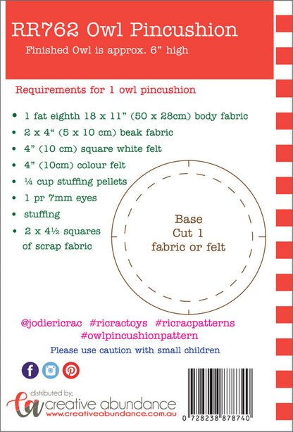 Owl Pincushion | Ric raC