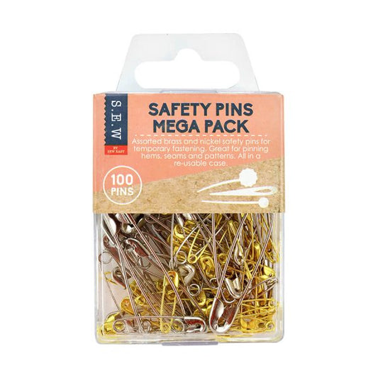 S.E.W Safety Pins Assorted 100pcs
